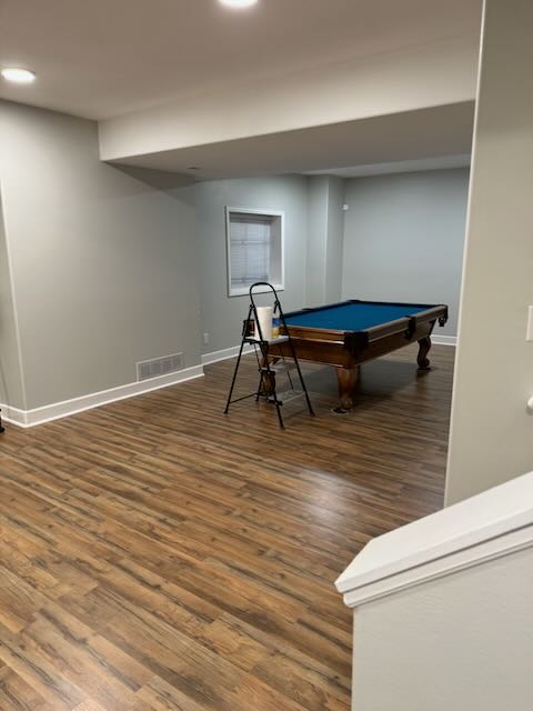 basement room painted light color